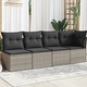 preview thumbnail 85 of 152, vidaXL Patio Sofa with Cushions Outdoor Seating Sectional Sofa Poly Rattan 24.4 x 89.4 x 27.2 in - Gray corner + 3x middle