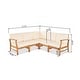 preview thumbnail 2 of 12, Christopher Knight Home - Merritt Outdoor Sectional Sofa, 5-Seater V-Shaped with Acacia Wood with Water-Resistant Cushions