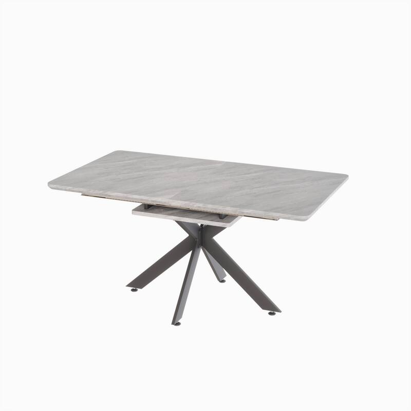 62.4" Extendable 78.15"Very large Grey Dining Table Modern Mid-Century Kitchen Table Set for Dining Room, party Table,Co