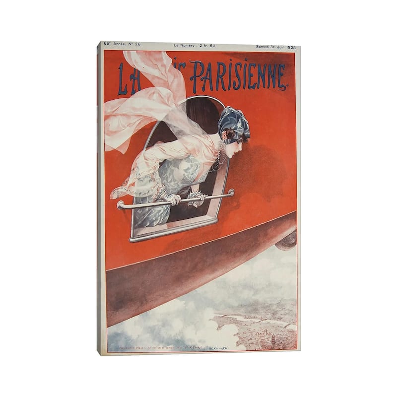 iCanvas "Art Deco Airplane La Vie Parisienne, 1928" by Vintage Apple Collection Canvas Print