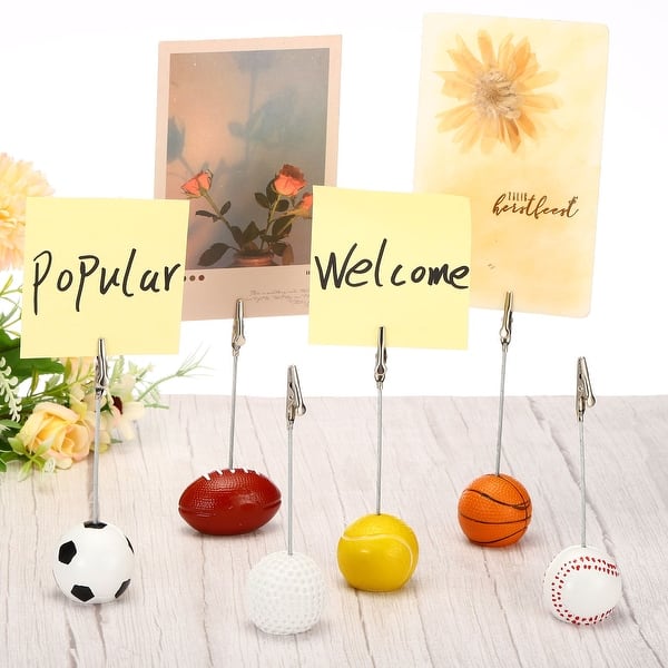 Place Card Holder, 5 Pack Memo Clip Holder Stand Football Shape
