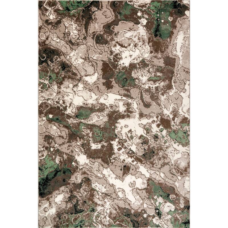 Rhodes Collection Abstract Area Rug - 2'1'' x 3'3'' - White/Green