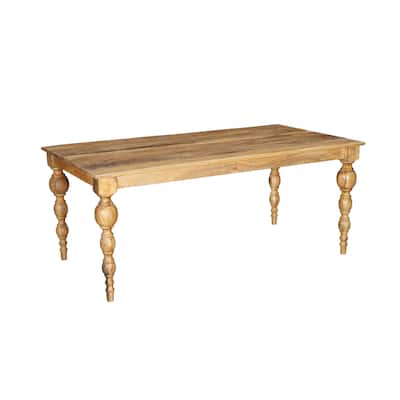 Ava 72" Carved Solid Wood Dining Table - 72" W