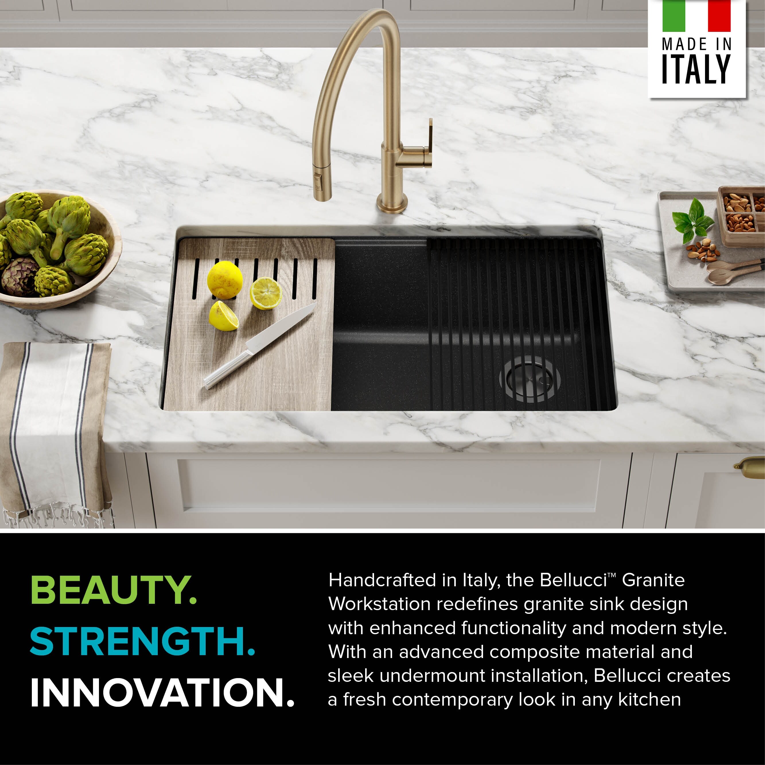 KRAUS Bellucci Workstation Undermount Granite Composite ...