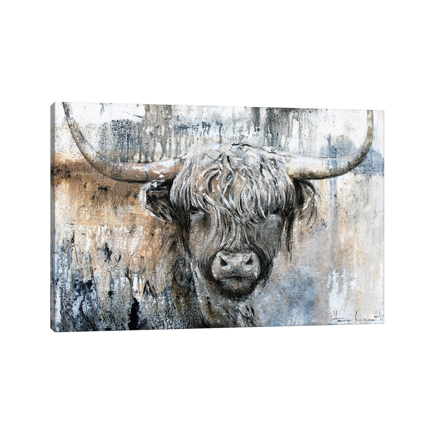 iCanvas "Highland Cow II" by Studio Paint-Ing Canvas Print