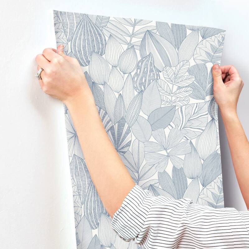 A-Street Prints Mathias Blue Botanical Wallpaper