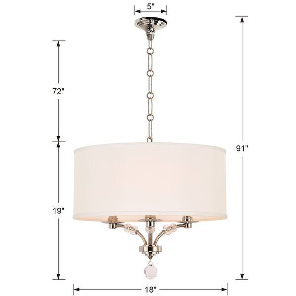 Mirage 3 Light Nickel Mini Chandelier - 18'' W x 19'' H