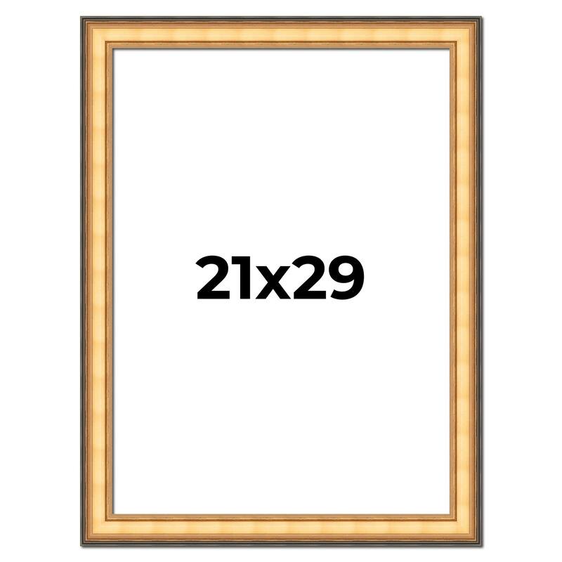 21x29 Frame Gold Plein Aire Solid Wood Picture Frame Width 2 Inches |