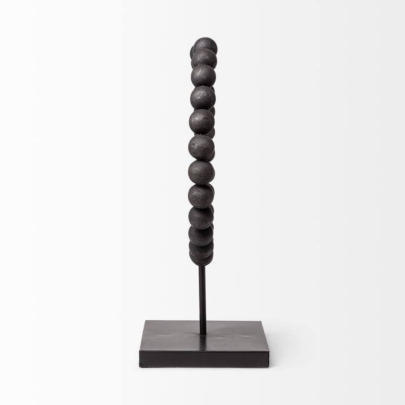 Tulane I Black Beaded Broken Sphere Decorative Object