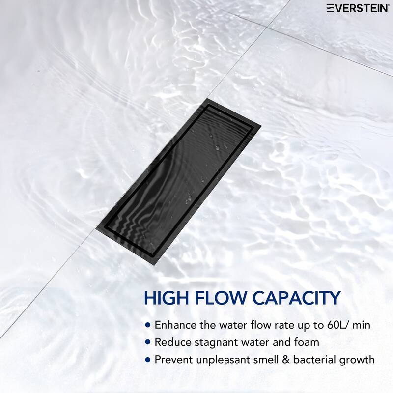 12-inch Linear Shower Drain With Solid Cover in Stainless Steel