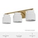 preview thumbnail 4 of 5, Hunter + Jasmine Roth Harlowe Luxe Gold Cased White Glass 3-Light Bathroom Vanity Wall Light - Transitional - Damp Rated