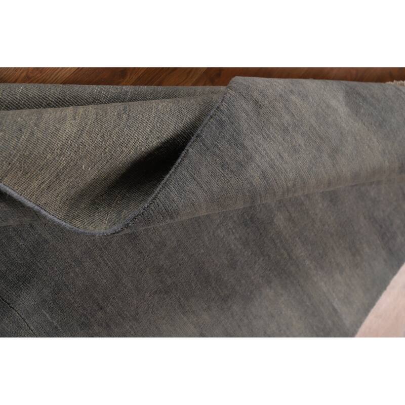 Gray Gabbeh Modern Area Rug Handmade Wool Carpet - 4'9" x 6'4"