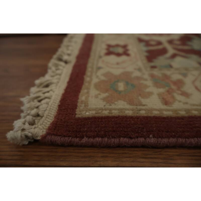 Hand Knotted Oriental 100% Wool Carpet Traditional All-Over Red Ziegler Area Rug - 3' 9'' X 2' 1''