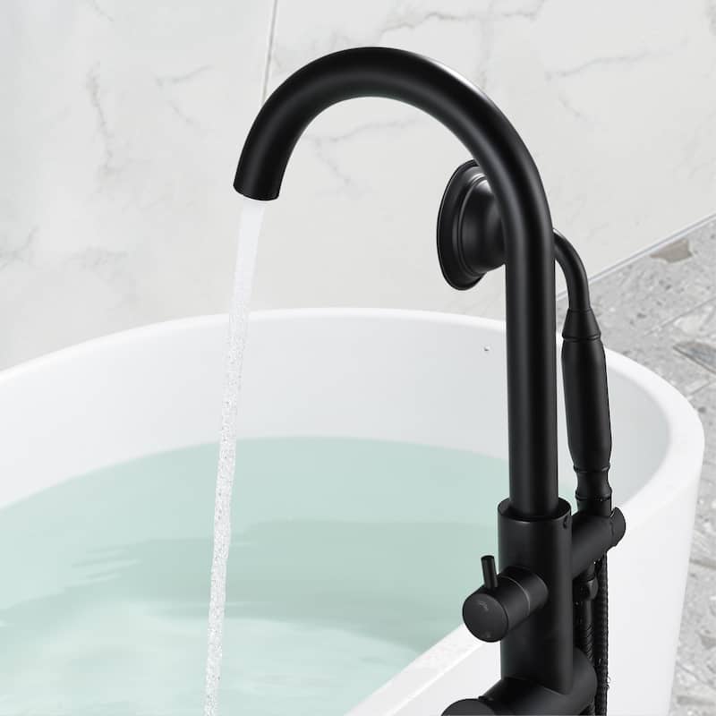 Vanityfair Floor Mount Freestanding Bathtub Faucet Tub Filler with Hand Shower