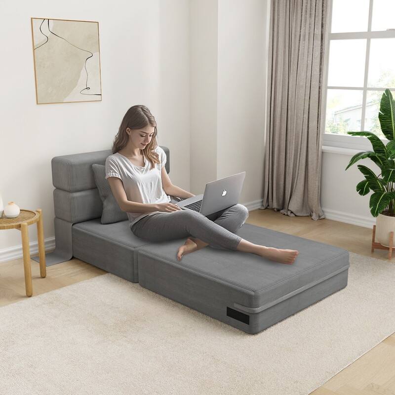 Convertible Compression Corduroy Sectional Sofa