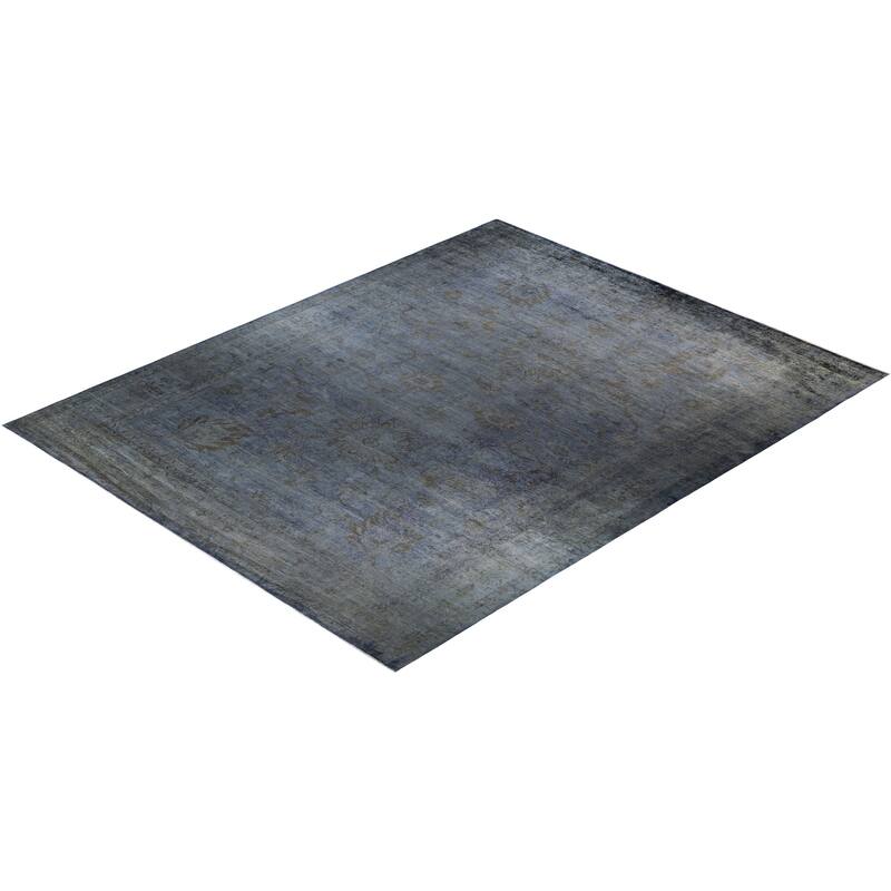 Overton Hand Knotted Wool Vintage Inspired Modern Contemporary Overdyed Purple Area Rug - 11' 10" x 14' 9"