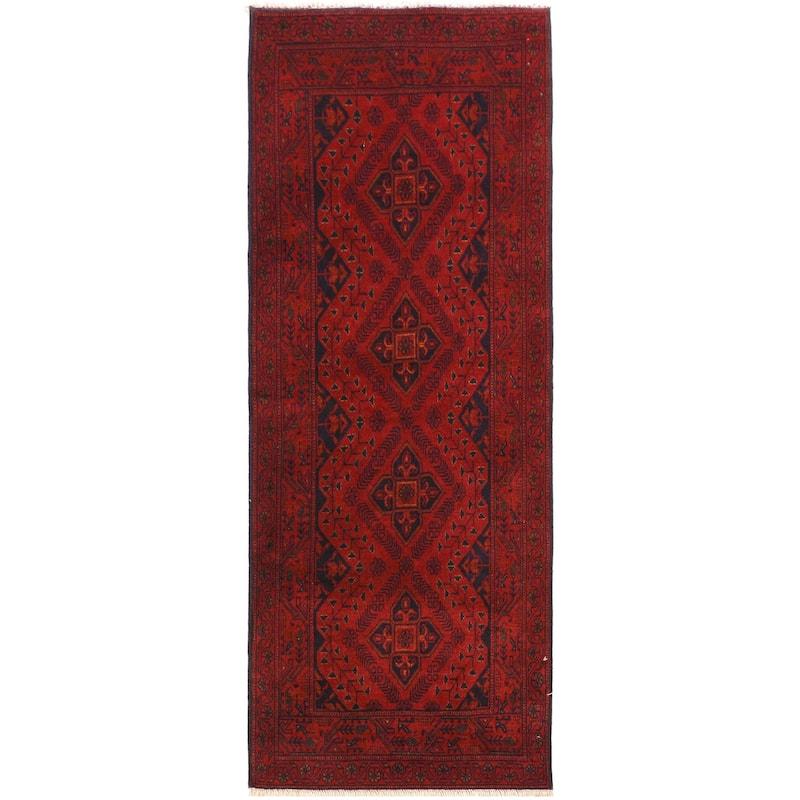 Vintage Biljik Khal Mohammadi Allen Red/Black Runner - 2'8'' x 6'4''
