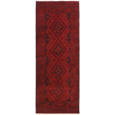 Vintage Biljik Khal Mohammadi Allen Red/Black Runner - 2'8'' x 6'4''