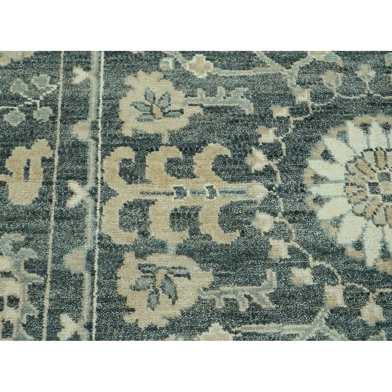 Slate Transitional Oushak Wool Rug 8x10 Hand Knotted by LoomBloom - 8' 2'' x 10'