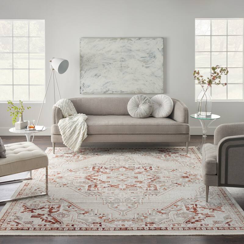 Nourison Geneva Traditional Bordered Area Rug.