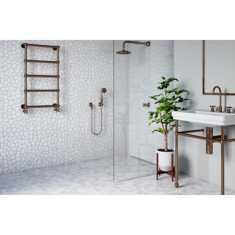 Cruz Bay Studio BG14 Glass Pebble - 12" x 12" Geometric Wall Tile - - Pure Silk Gloss