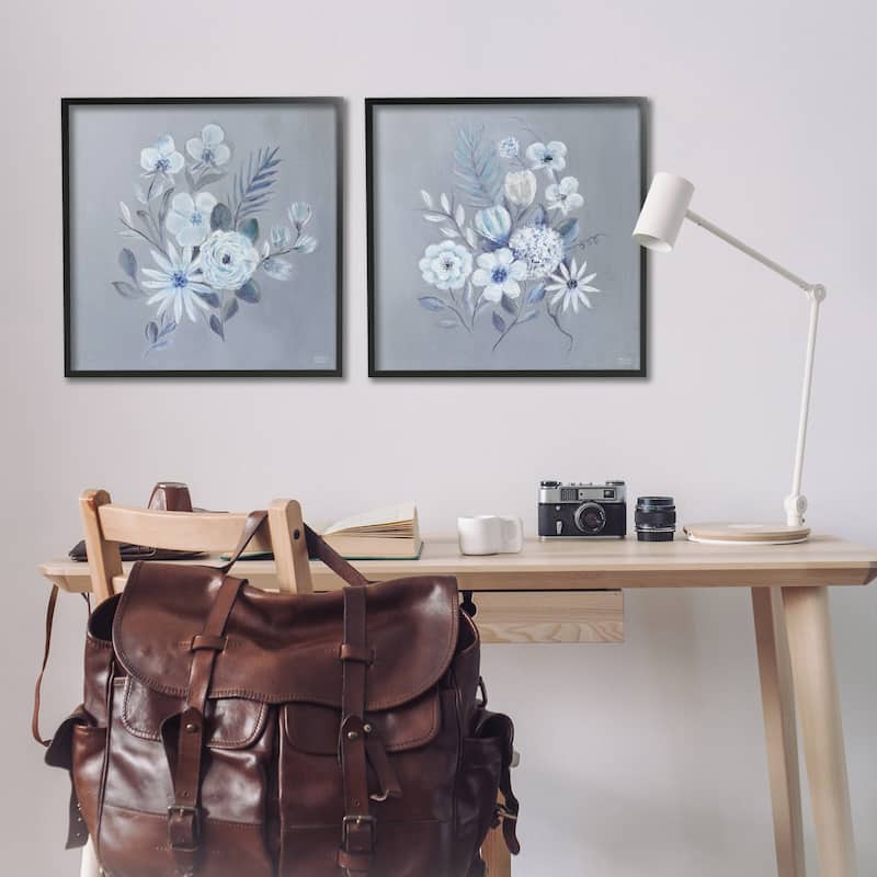 Stupell Delicate Flower Bunches Framed Giclee Art Design By Marilyn Dunlap (Set of 2)