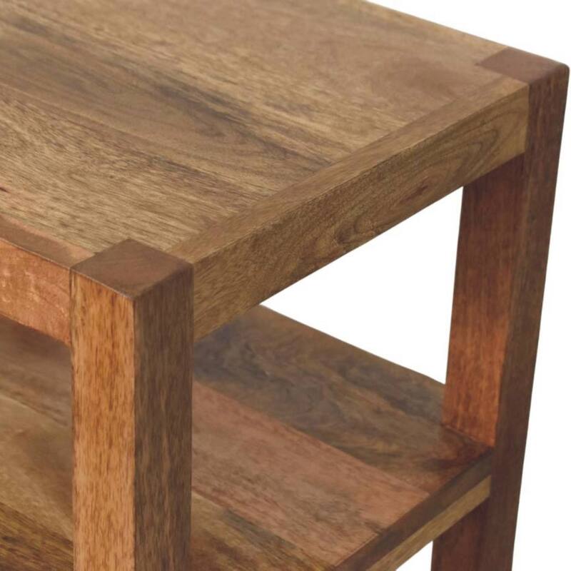 Artisan Furniture Solid Wood Open Shelf Unit with Cabinet, Brown