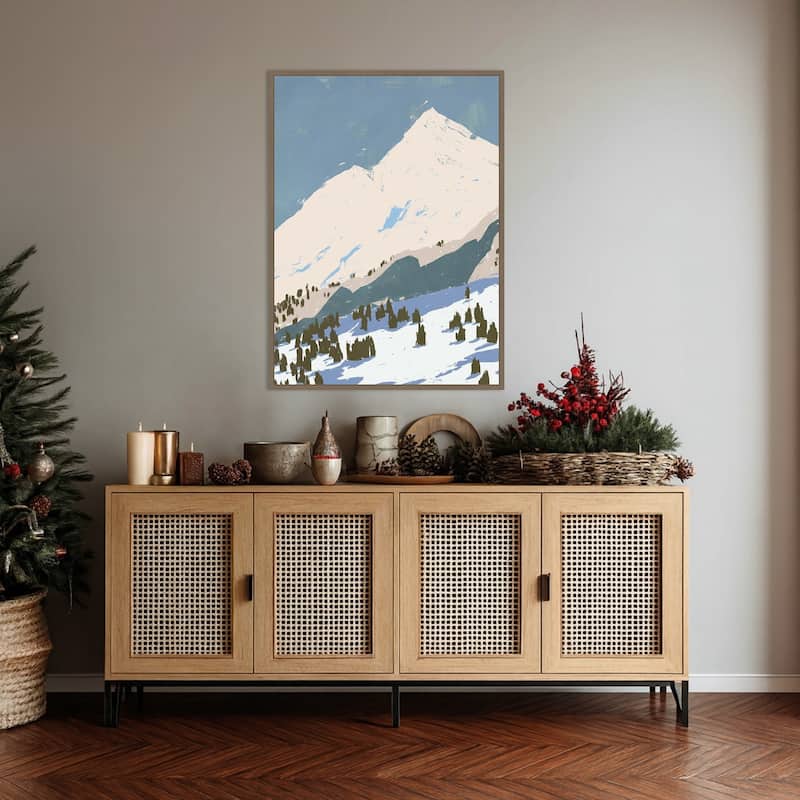 Bunny Slopes I by Jacob Green Framed Canvas Wall Art Print - Sylvie Dark Gold