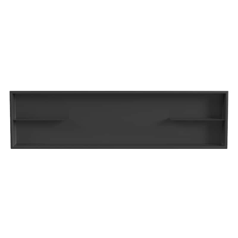 12-in x 48-in Ultra-thin Frame Recessed Stainless Steel Shower Niche with 2-Accessory Shelves Gun Metal Black