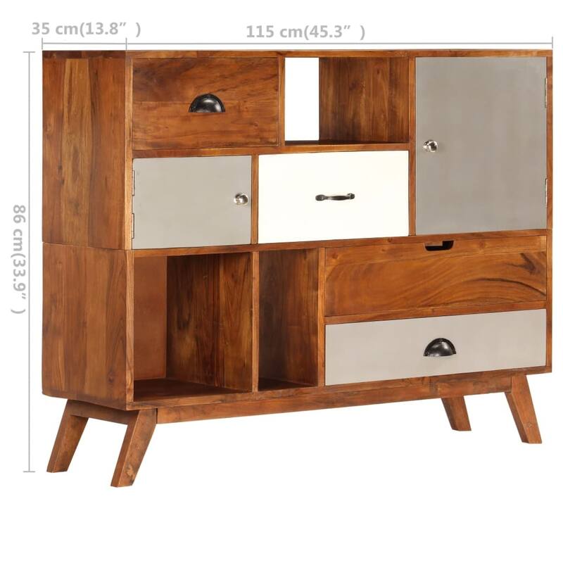 vidaXL Sideboard 45.3"x13.8"x33.9" Solid Acacia Wood
