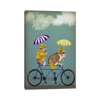iCanvas "English Bulldog Tandem" by Fab Funky Canvas Print