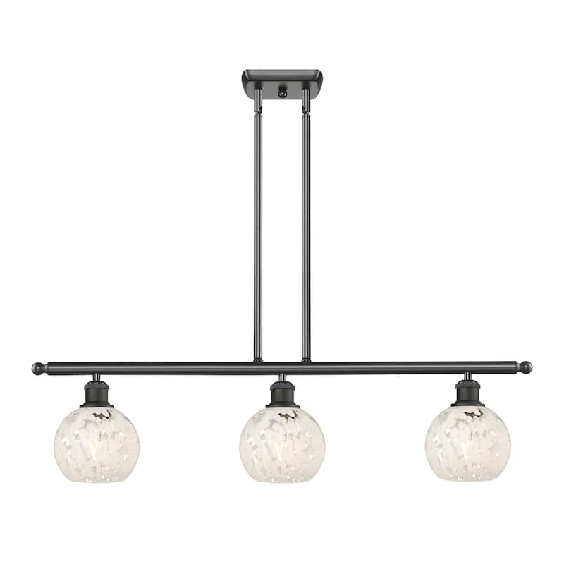 Innovations Lighting 516-3I-9-36-White Mouchette-Indoor Pendant White - Oil Rubbed Bronze / White Mouchette
