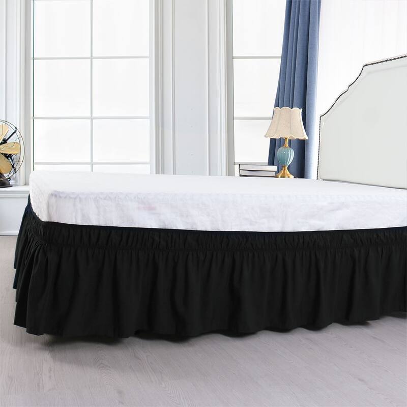 Bed Skirt Polyester Elastic Wrap Around Dust Ruffle