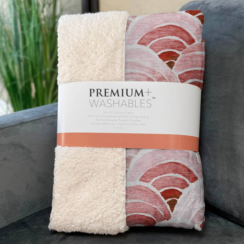 Premium Machine Washable ASB184 Contemporary Ombre Sherpa Throw Blanket