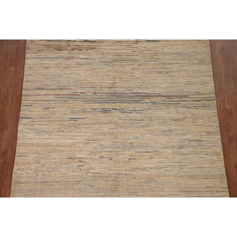 All-Over Gabbeh Kashkoli Oriental Area Rug Hand-knotted Wool Carpet - 4'11" x 6'7"