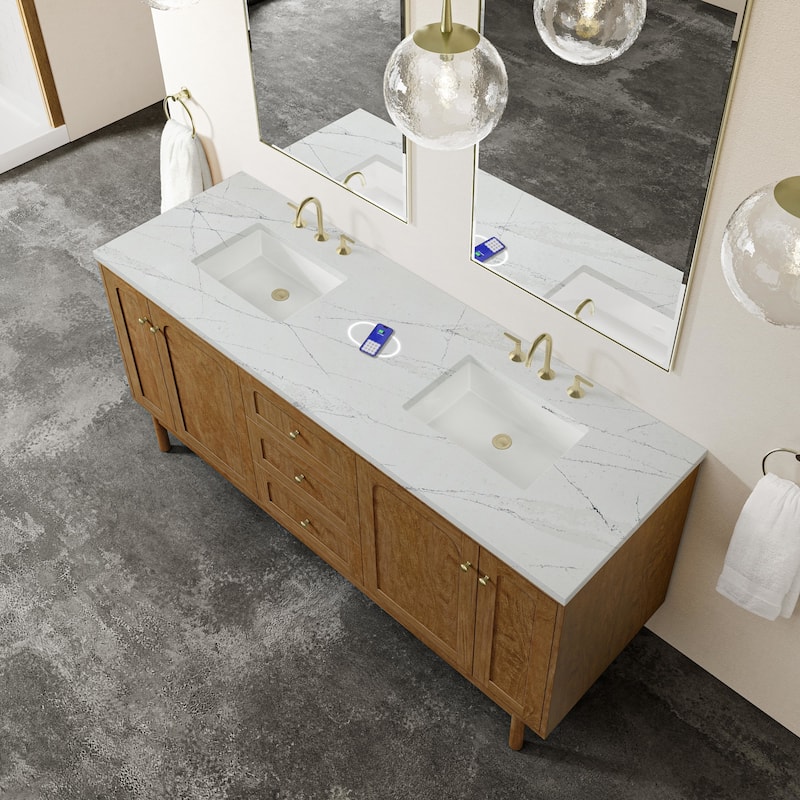 James Martin Vanities 545-V72-FENC Laurent 72" Double Basin Poplar