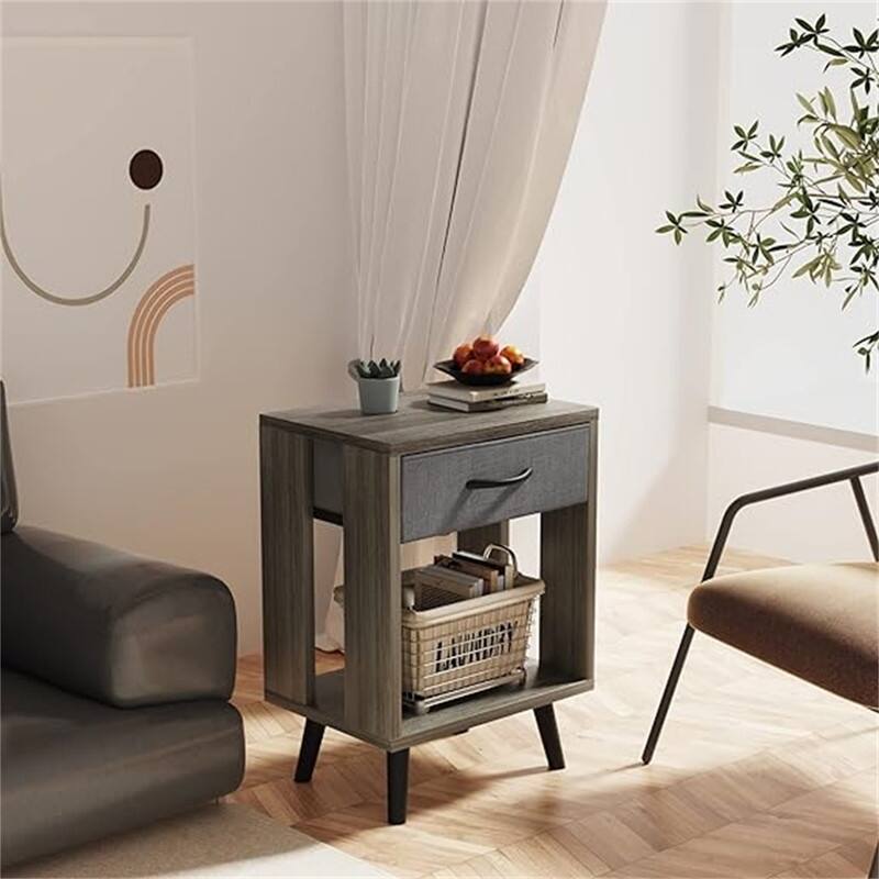 Nightstands Set of 2 with Fabric Storage Drawer