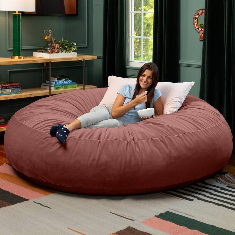 Jaxx Cocoon 7 Ft Giant Bean Bag Sofa and Lounger for Adults, Lush Velvet