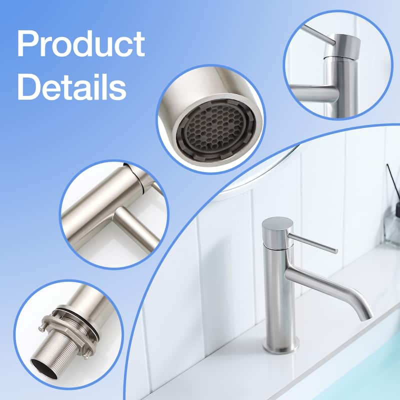 Single-Handle Deck-Mounted Bathroom Sink Faucet