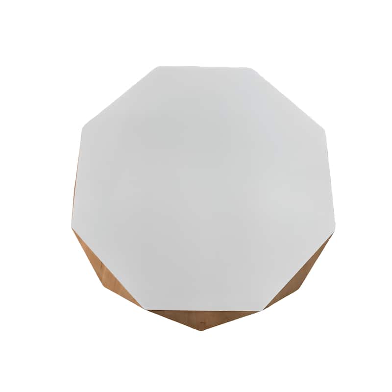 38"Three-dimensional Embossed Pattern Design American Retro Style Coffee Table,White Tabletop