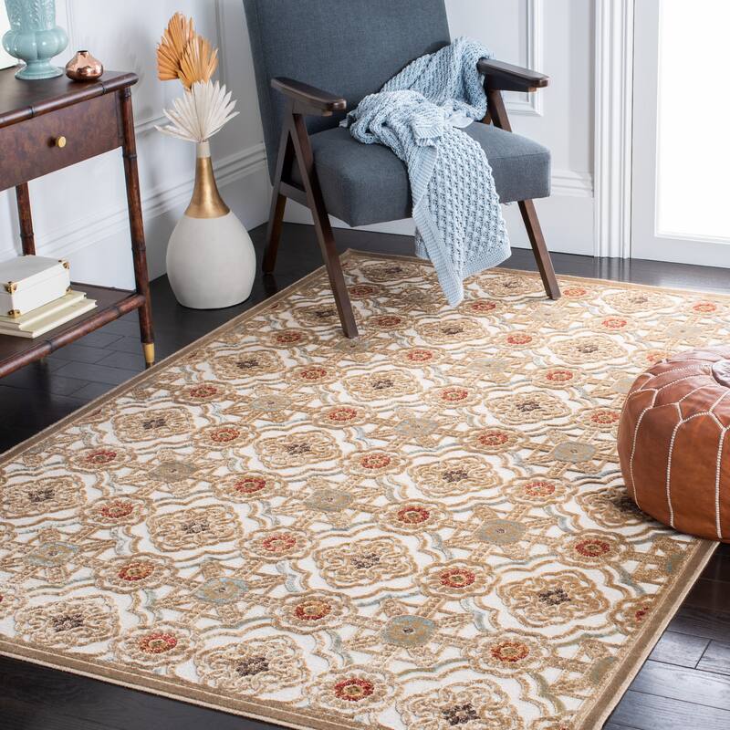 SAFAVIEH Paradise Zvetana Viscose Rug - Taupe/Multi - 5'3" x 7'6"