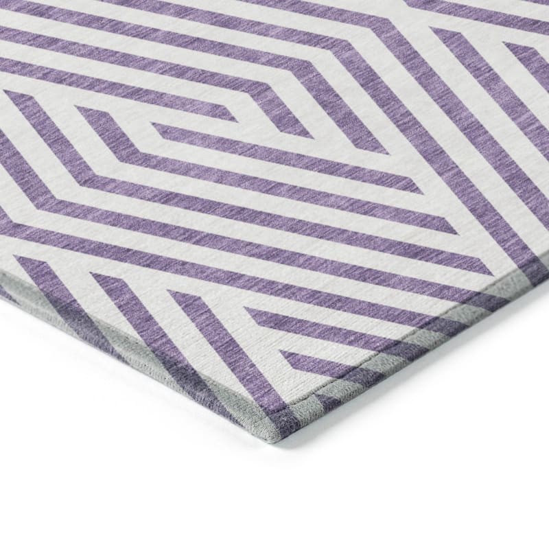 Machine Washable Indoor/ Outdoor Modern Diamonds Chantille Rug