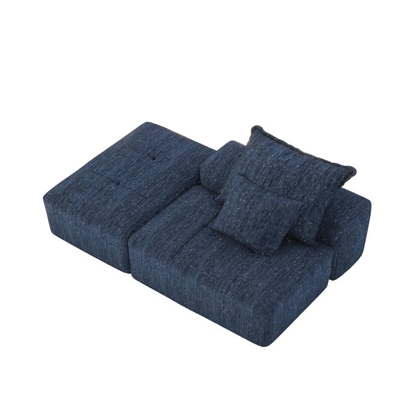Modern 2 PCS DIT Combination Modular Sofa with 2 Pillows