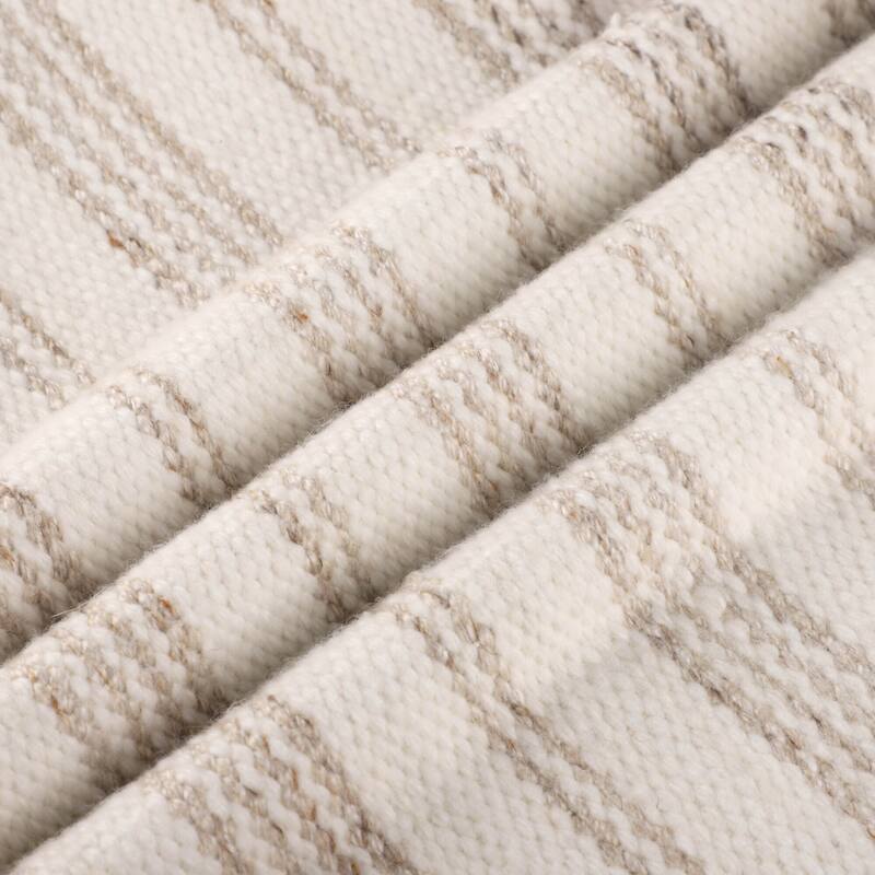 Sevita Farmhouse Striped Hand-Woven Indoor/Outdoor Throw Pillow