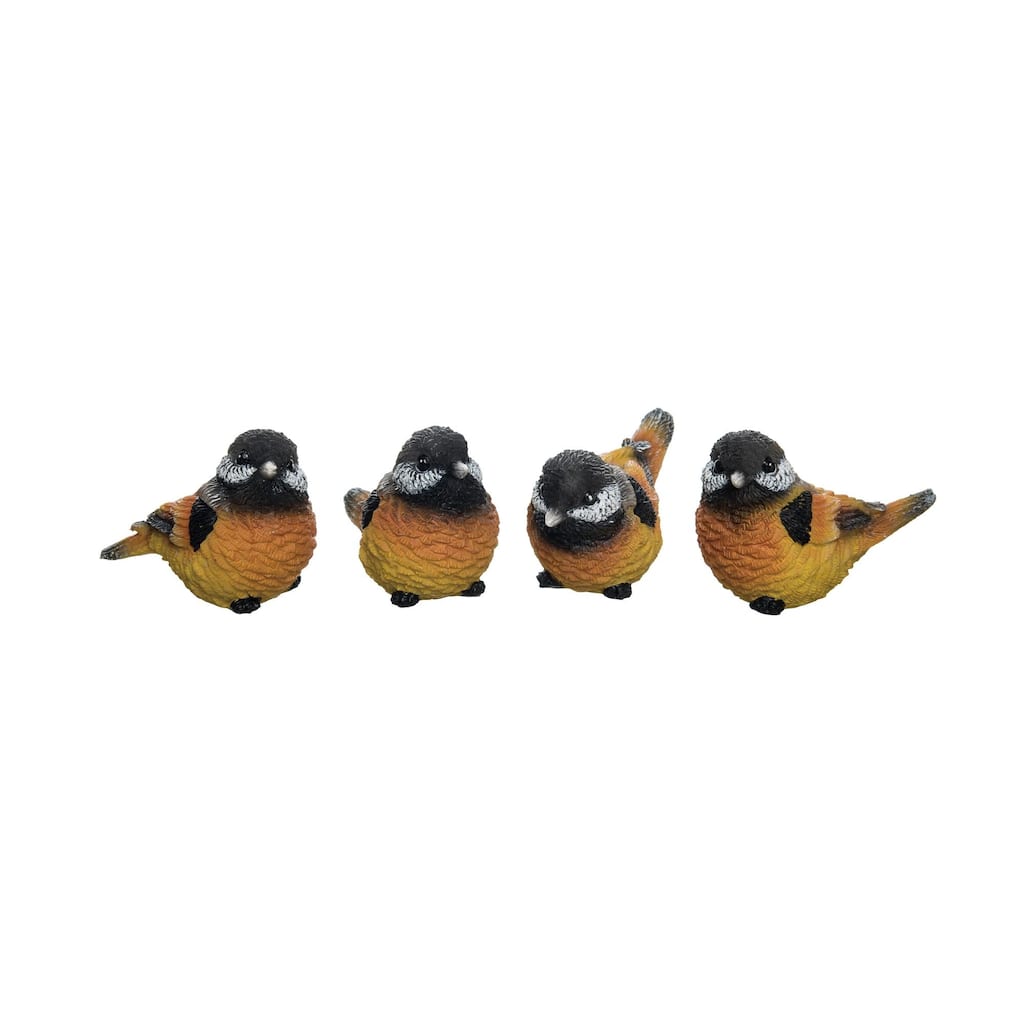 Transpac Small Resin Bright Yellow Bird Set of 4 Spring Home Decorations