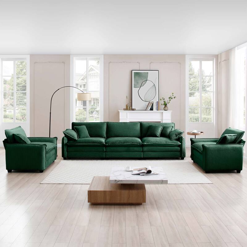 3+1+1 Seater Ergonomic Modular Sectional Sofa Set with Pillows