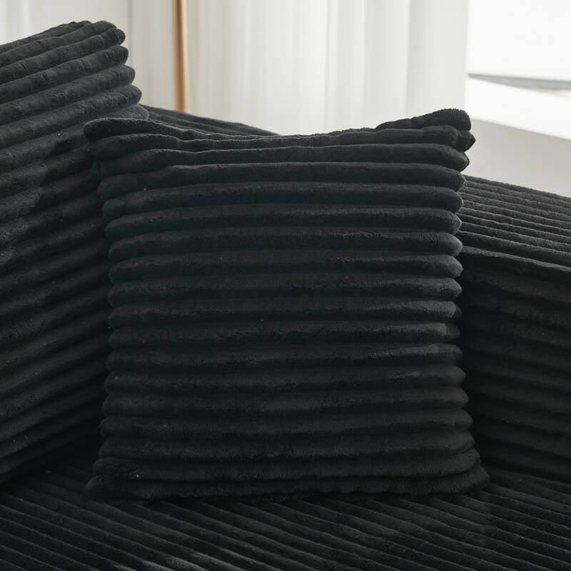 Cloud-like Modular L-shaped Sectional Sofa with Chaise Corduroy Upholstered Floor Standing Compressed Lounge Couch