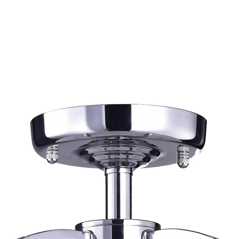 Anchiles White Crystal/Metal/Glass 3-light Semi Flush Mount Ceiling Lamp