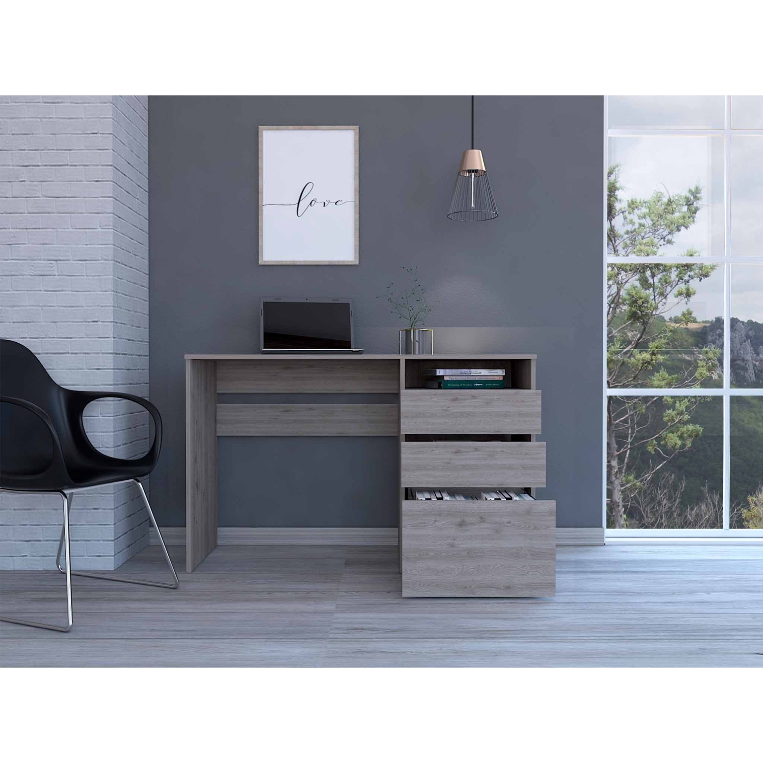 Small grey deals desk for bedroom