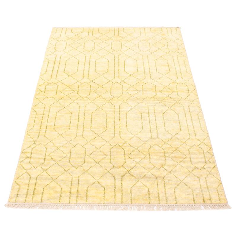 ECARPETGALLERY Hand-knotted Tangier Gold Wool Rug - 5'0 x 7'11